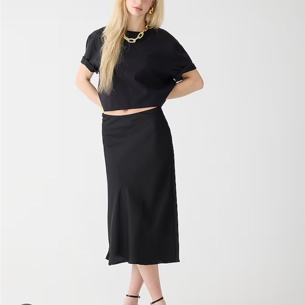 J. Crew Black Gwyneth Midi Skirt